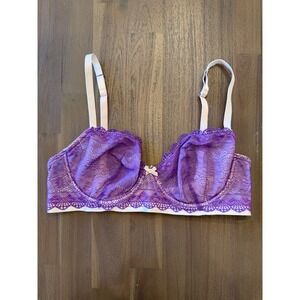 Heidi Klum Intimates Purple Lace Balconette Bra Underwire 38C H20-1167B